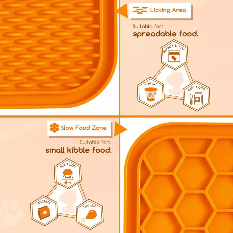 Mat For Dogs Cats Slow Food Bowls New Pet Dog Feeding Food Bowl Silicone Dog Feeding Lick Pad Dog Slow Feeders Treat Dispensing PAWSOME PETS