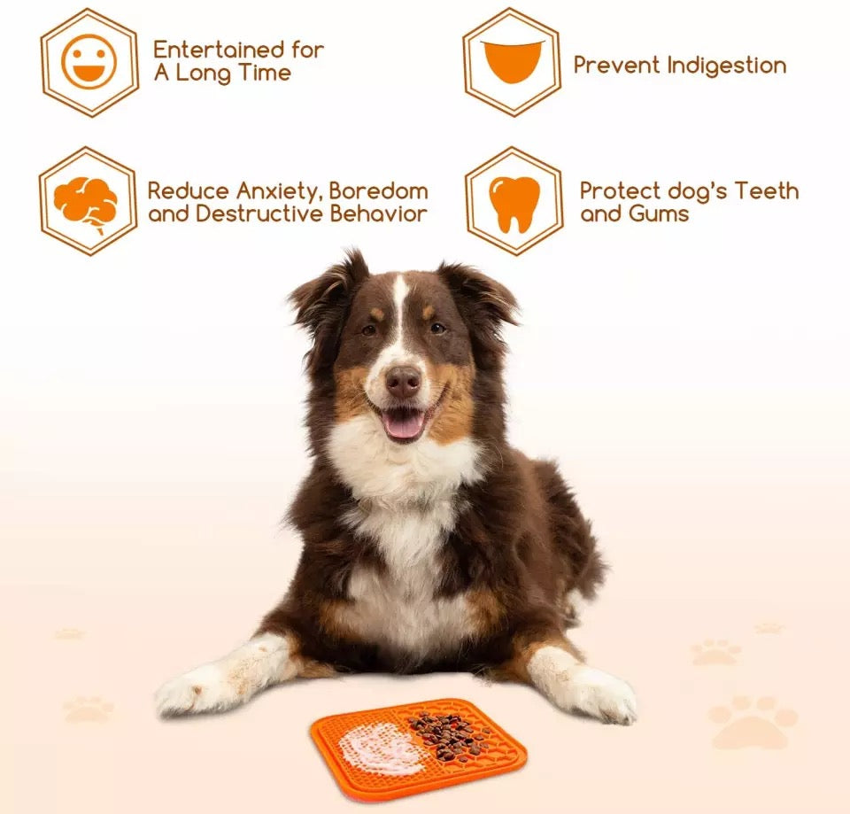 Mat For Dogs Cats Slow Food Bowls New Pet Dog Feeding Food Bowl Silicone Dog Feeding Lick Pad Dog Slow Feeders Treat Dispensing PAWSOME PETS