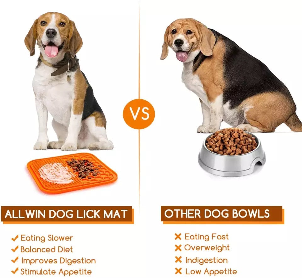 Mat For Dogs Cats Slow Food Bowls New Pet Dog Feeding Food Bowl Silicone Dog Feeding Lick Pad Dog Slow Feeders Treat Dispensing PAWSOME PETS