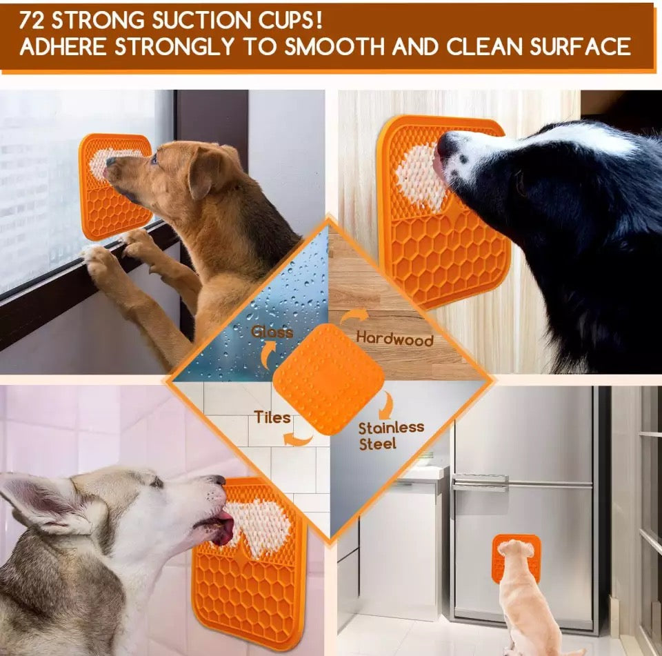 Mat For Dogs Cats Slow Food Bowls New Pet Dog Feeding Food Bowl Silicone Dog Feeding Lick Pad Dog Slow Feeders Treat Dispensing PAWSOME PETS