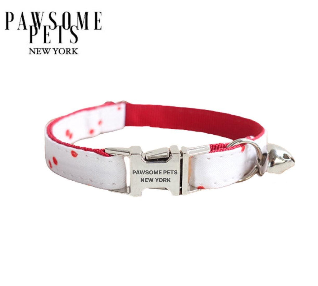 SMALL SIZE DOG & CAT COLLAR - RED SPOT Pawsomepetsnewyork