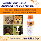 Lime Sulfur Dip – Concentrated Sulfur Solution for Itchy Skin, Mange, Ringworm & Dermatitis – Safe for Dogs, Cats, Horses, and Livestock Healthy Paw Life