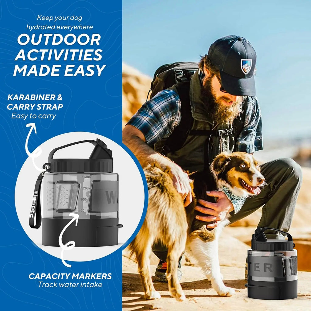 56oz Portable Large Dog Travel Water Bowl Dispenser LESOTC Pet Products