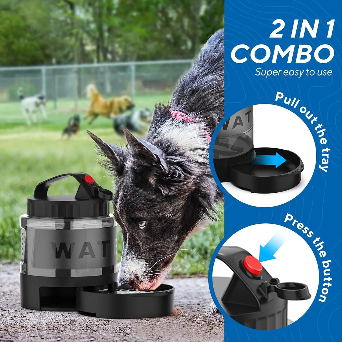 56oz Portable Large Dog Travel Water Bowl Dispenser LESOTC Pet Products