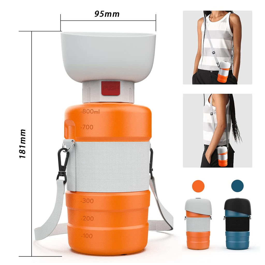 28oz Portable Dog Water Bottle Dispenser-3Gen-Orange LESOTC Pet Products