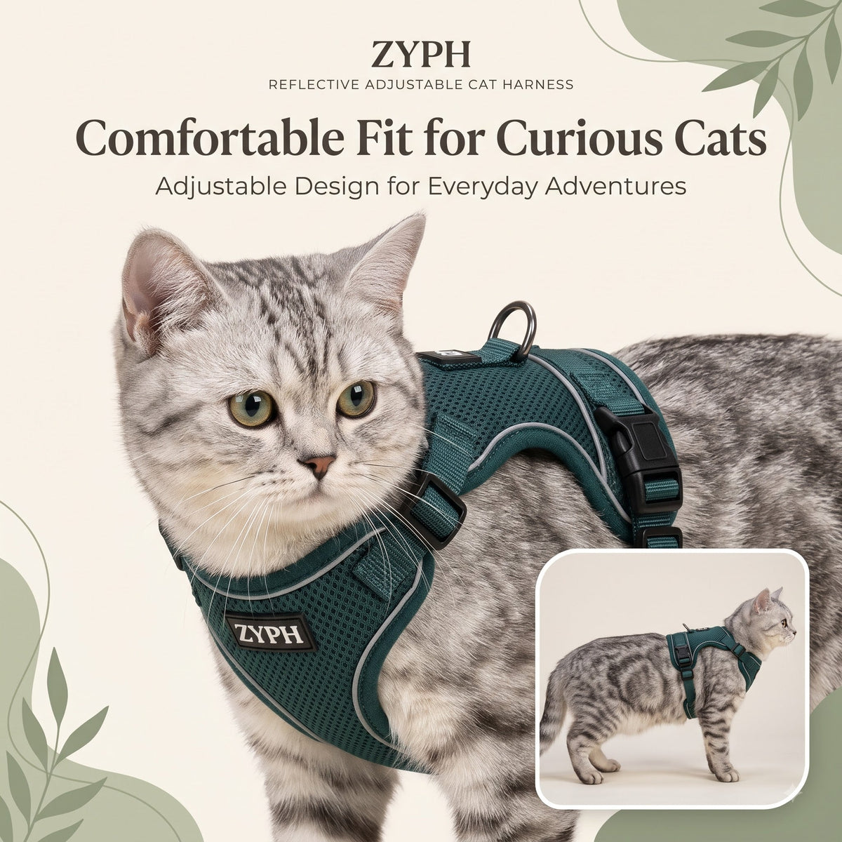 Reflective Adjustable Pet Harness LESOTC Pet Products