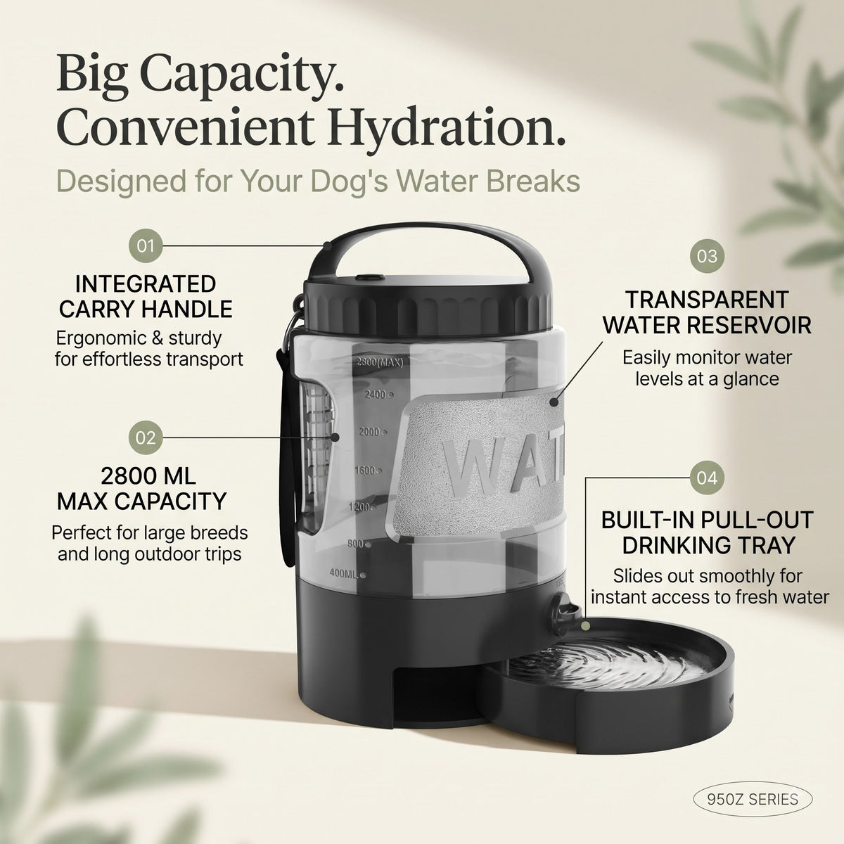 560Z Portable Dog Water Bottle LESOTC Pet Products