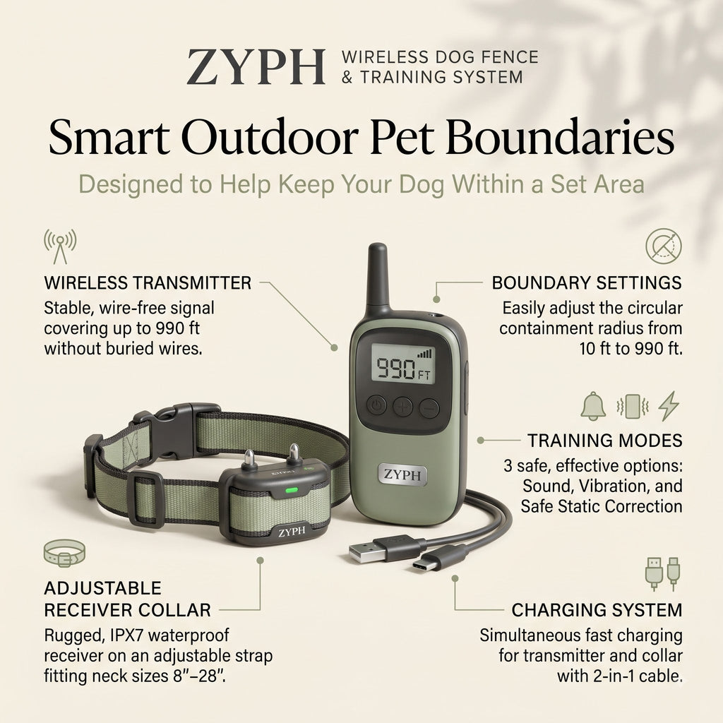 Wireless Dog Fence & Training System LESOTC Pet Products