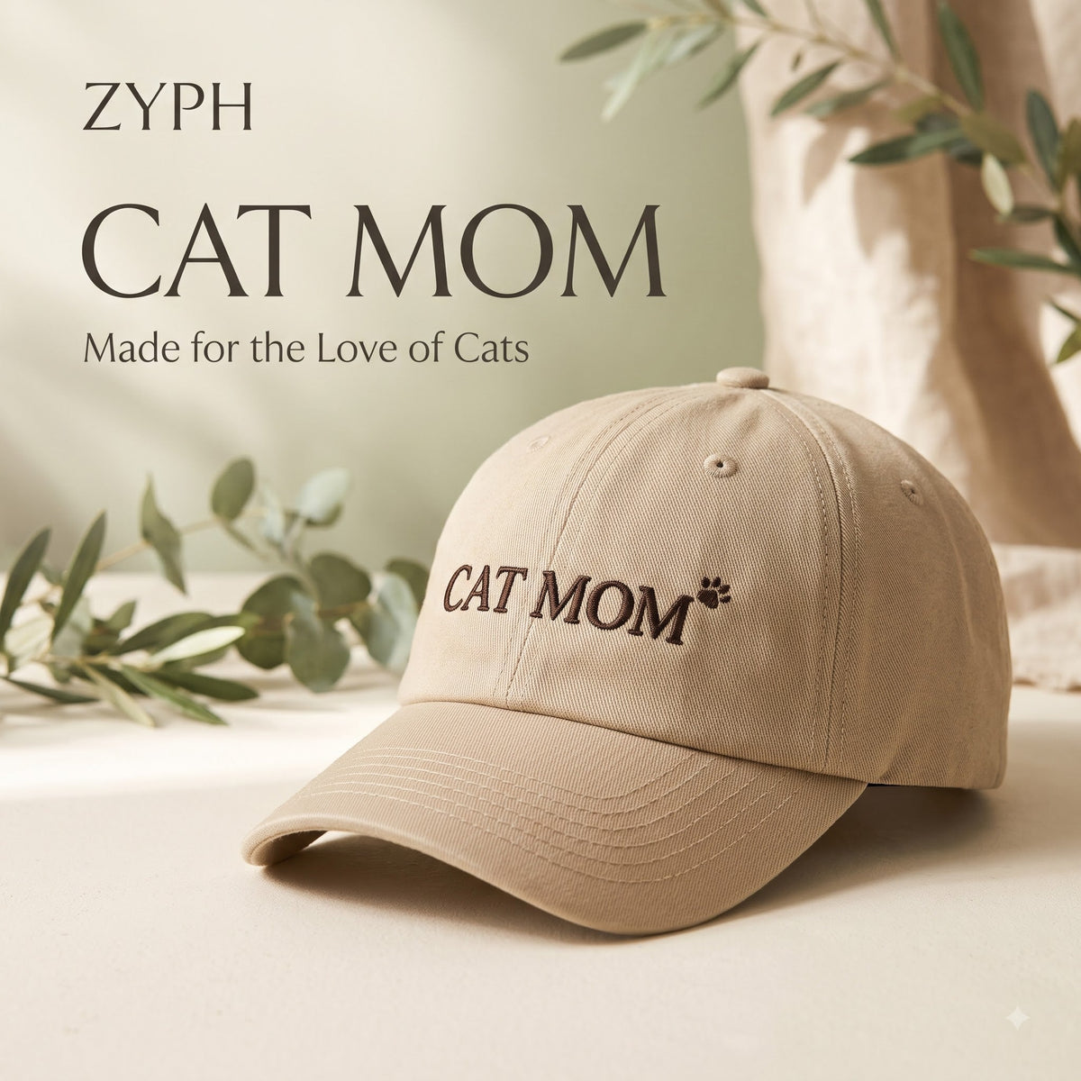 Cat Mom Embroidered Baseball Cap Pawsomepetsnewyork