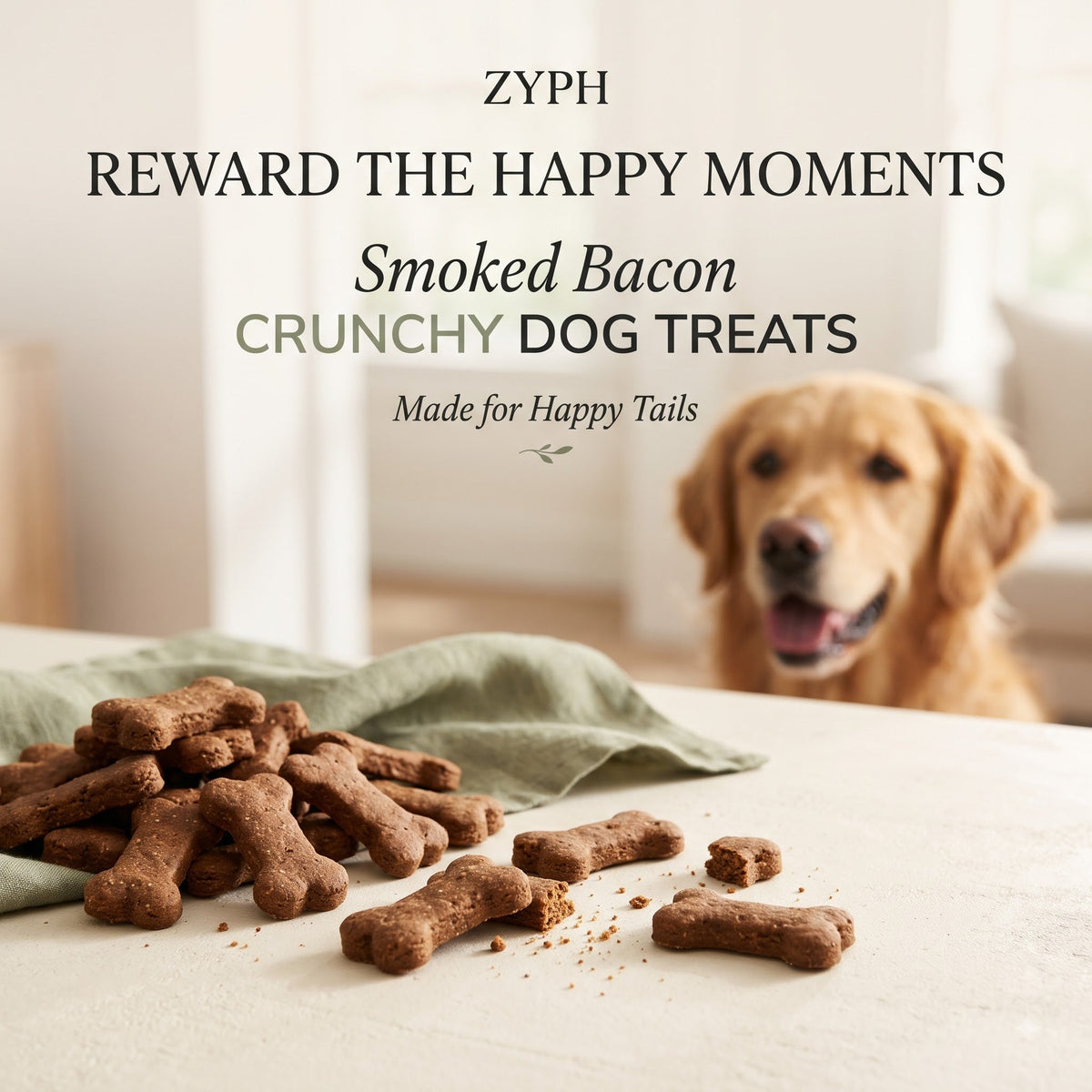 Smoked Bacon Crunchy Dog Treats ZYPH