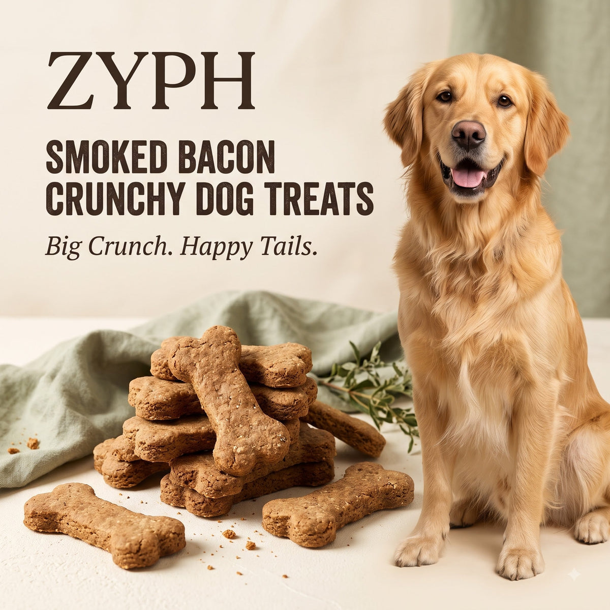Smoked Bacon Crunchy Dog Treats ZYPH