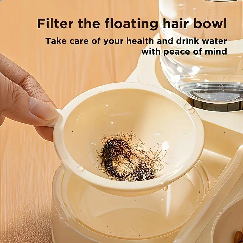 2-in-1 Large Pet Feeder & Water Dispenser, Dry Wet Separation, Durable Plastic, Transparent, No Battery, For Cats Dogs Travel Selvanelle