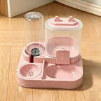2-in-1 Large Pet Feeder & Water Dispenser, Dry Wet Separation, Durable Plastic, Transparent, No Battery, For Cats Dogs Travel Selvanelle