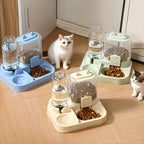 2-in-1 Large Pet Feeder & Water Dispenser, Dry Wet Separation, Durable Plastic, Transparent, No Battery, For Cats Dogs Travel Selvanelle