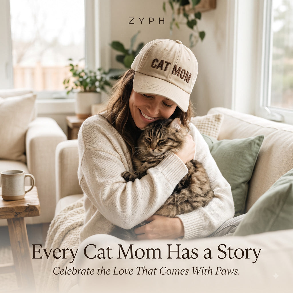 Cat Mom Embroidered Baseball Cap Pawsomepetsnewyork